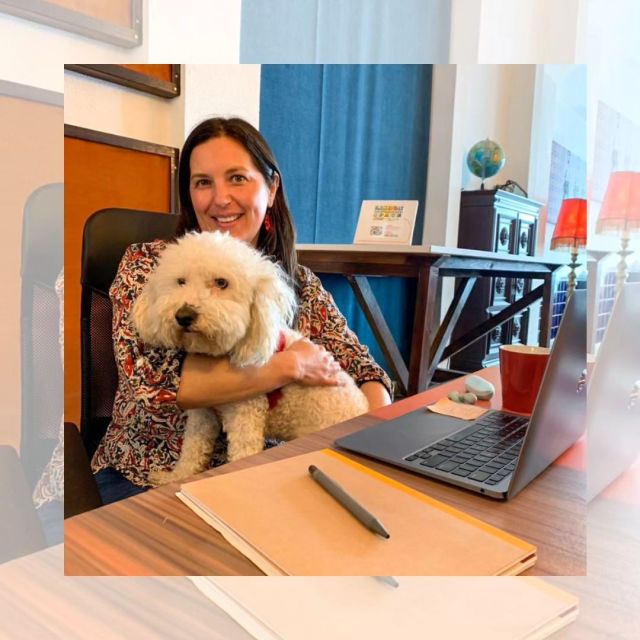 ° The Liz community °

Meet Daniella, founder of @supportivecaregivers, she offers consultancy and helps elderly families and professional caregivers.
Daniella brought her buddy queso  to work! A lovely doggie! @quesostravels

We are happy to have you both at the Liz!